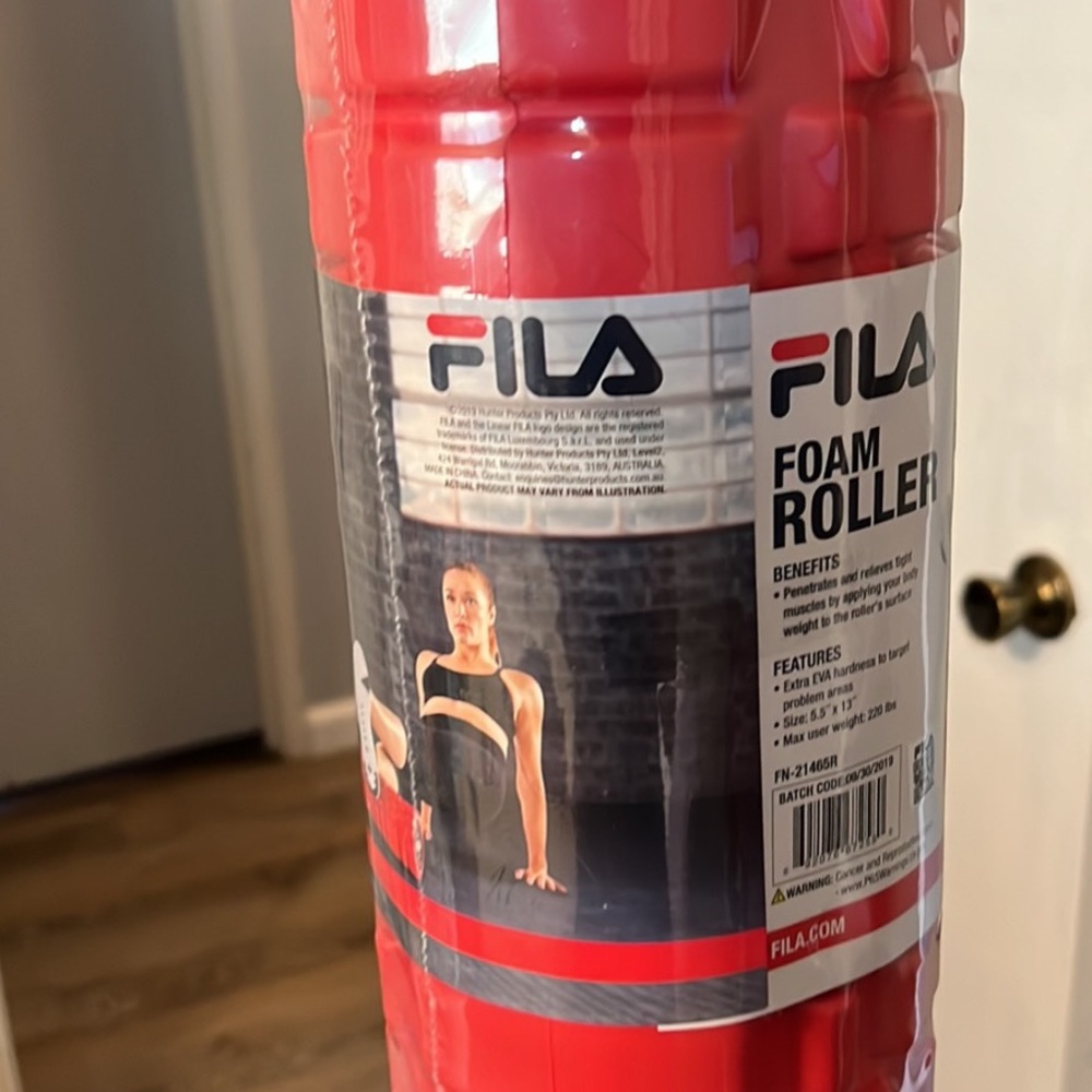 Exercise foam roller.